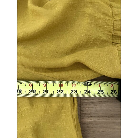 Mustard Yellow Smock Off Shoulder XL? Blouse 3/4 Bell Sleeve Fairy Boho Peasant - Picture 10 of 11